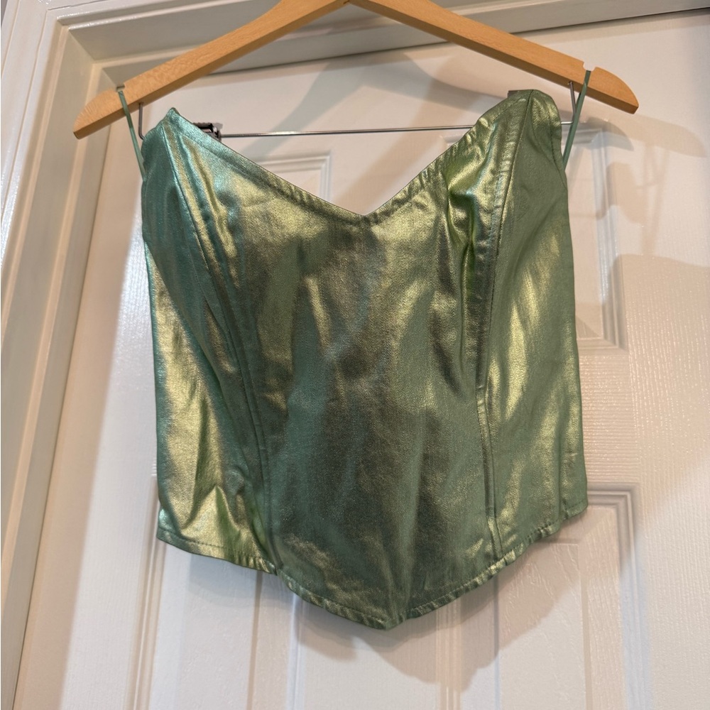 Metallic Green Corset Top